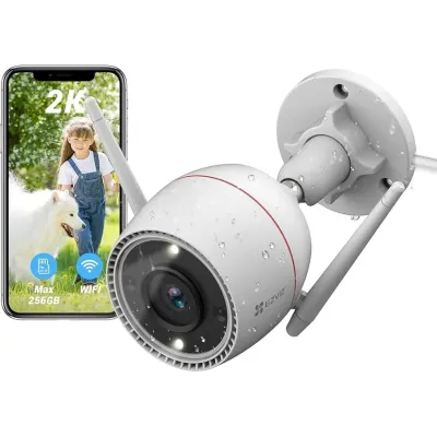 EZVIZ H3C 3MP Outdoor Smart Wi-Fi Camera, 2K Resolution, Color Night Vision, AI Human Detection