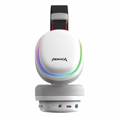 Monka Echo HG9069W Wireless Gaming Headset – Bluetooth 5.2, RGB Lighting, 50 mm Drivers, Omnidirectional Mic, Over-Ear Comfort