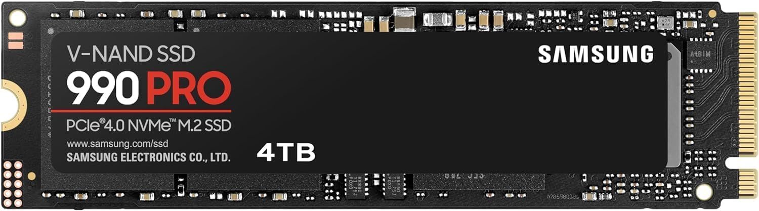 Samsung 990 PRO 4TB NVMe PCIe Gen 4.0 M.2 SSD – Up to 7,450 MB/s Read, 6,900 MB/s Write, Smart Thermal Control, Enhanced Power Efficiency
