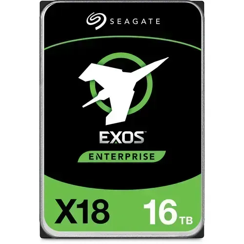 Seagate Exos X18 16TB Enterprise HDD – 3.5" SATA 6Gb/s, 7200 RPM, 256MB Cache, 550TB/yr Workload, CMR, Helium-Sealed, 2.5M MTBF