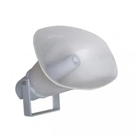 CMX HSK-30T Outdoor Horn Speaker, 100V/70V PA Paging Loudspeaker, IP66 Waterproof, 30W/15W Power Taps, ABS + Steel Bracket
