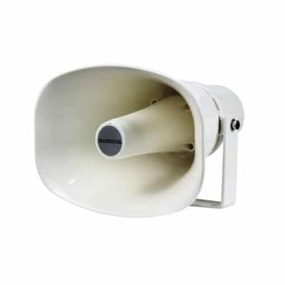 CMX HSK-30T Outdoor Horn Speaker, 100V/70V PA Paging Loudspeaker, IP66 Waterproof, 30W/15W Power Taps, ABS + Steel Bracket