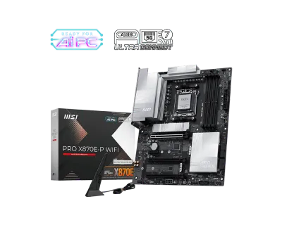 MSI PRO X870E-P WIFI Motherboard – AMD X870E, AM5, DDR5 8200+ MHz (OC), PCIe 5.0, USB4 40Gbps, Wi-Fi 7, 5G LAN, Triple M.2, ATX