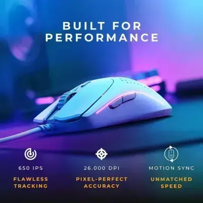 Glorious (Model O2) Wired Gaming Mouse (Glossy White)