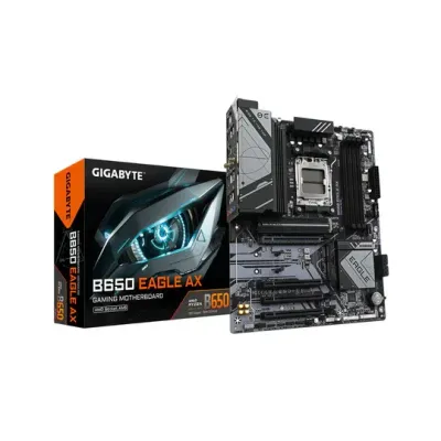 GIGABYTE B650 EAGLE AX Motherboard – AM5, DDR5, PCIe 5.0, Wi-Fi 6E, 12+2+2 VRM, 3× M.2, USB 3.2 Gen2, Smart Fan 6, Q-Flash Plus, ATX