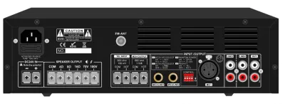 CMX 60 Tabletop Mixer Amp with USB/Bluetooth/ FM, 3 Mic, 2 Aux, 70V/100V/4-16 Ohm.