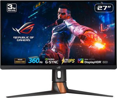 ASUS 27” 1440P 360Hz 1ms G-SYNC Gaming Monitor  - QHD, IPS, HDR10, DisplayHDR600