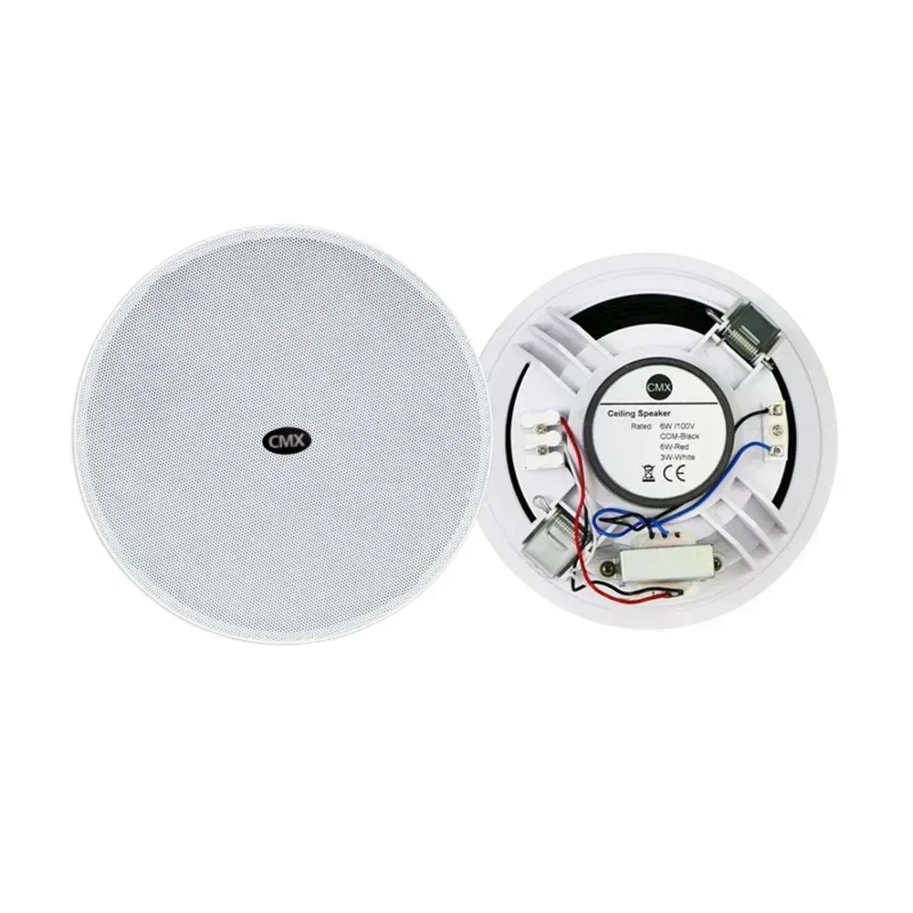 CMX 8" Ceiling Speaker with 100V Transformer – 10W/5W Power Taps, ABS Housing &amp; Metal Grille, for Commercial Audio &amp; PA Systems