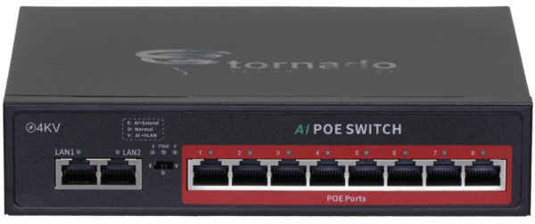 TORNADO PoE SWITCH 8PORT+2