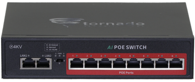 TORNADO PoE SWITCH 8PORT+2