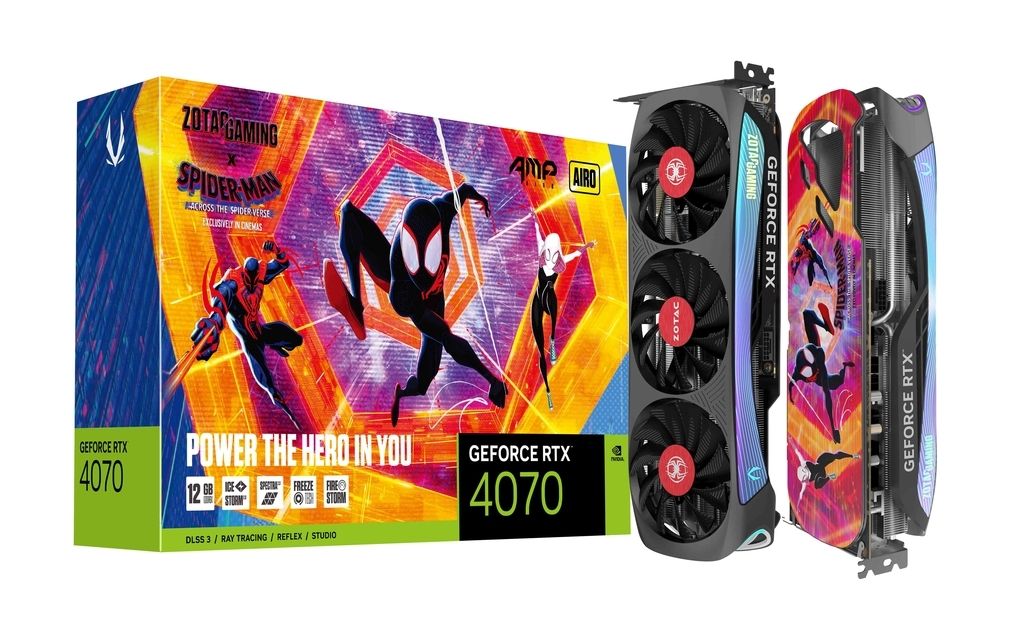 ZOTAC GAMING GEFORCE RTX 4070 AMP AIRO SPIDER-MAN VGA