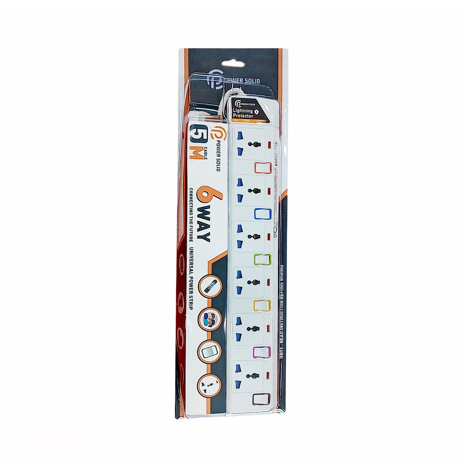 Power Solid Universal Electrical Power Strip 6 Way 5M - PS U106