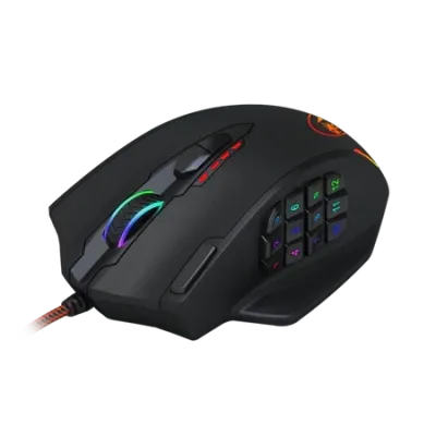 Redragon M908 Impact RGB LED MMO Gaming Mouse with 12 Side Buttons, Optical Wired Ergonomic Gamer Mouse