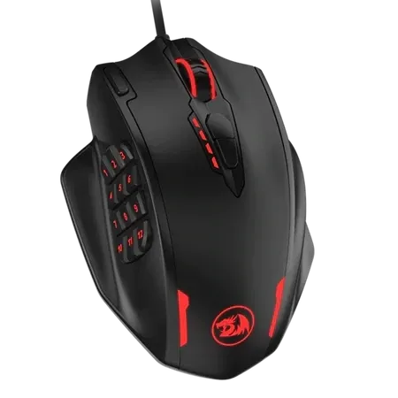 Redragon M908 Impact RGB LED MMO Gaming Mouse with 12 Side Buttons, Optical Wired Ergonomic Gamer Mouse