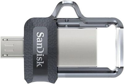 SanDisk 16GB Ultra Dual Drive m3.0 for Android Devices and Computers - microUSB, USB 3.0 - SDDD3-016G-G46, Black