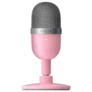 Razer Seiren Mini USB Condenser Microphone: for Streaming and Gaming on PC - Professional Recording Quality - Precise Supercardioid Pickup Pattern - Tilting Stand - Shock Resistant - Quartz Pink