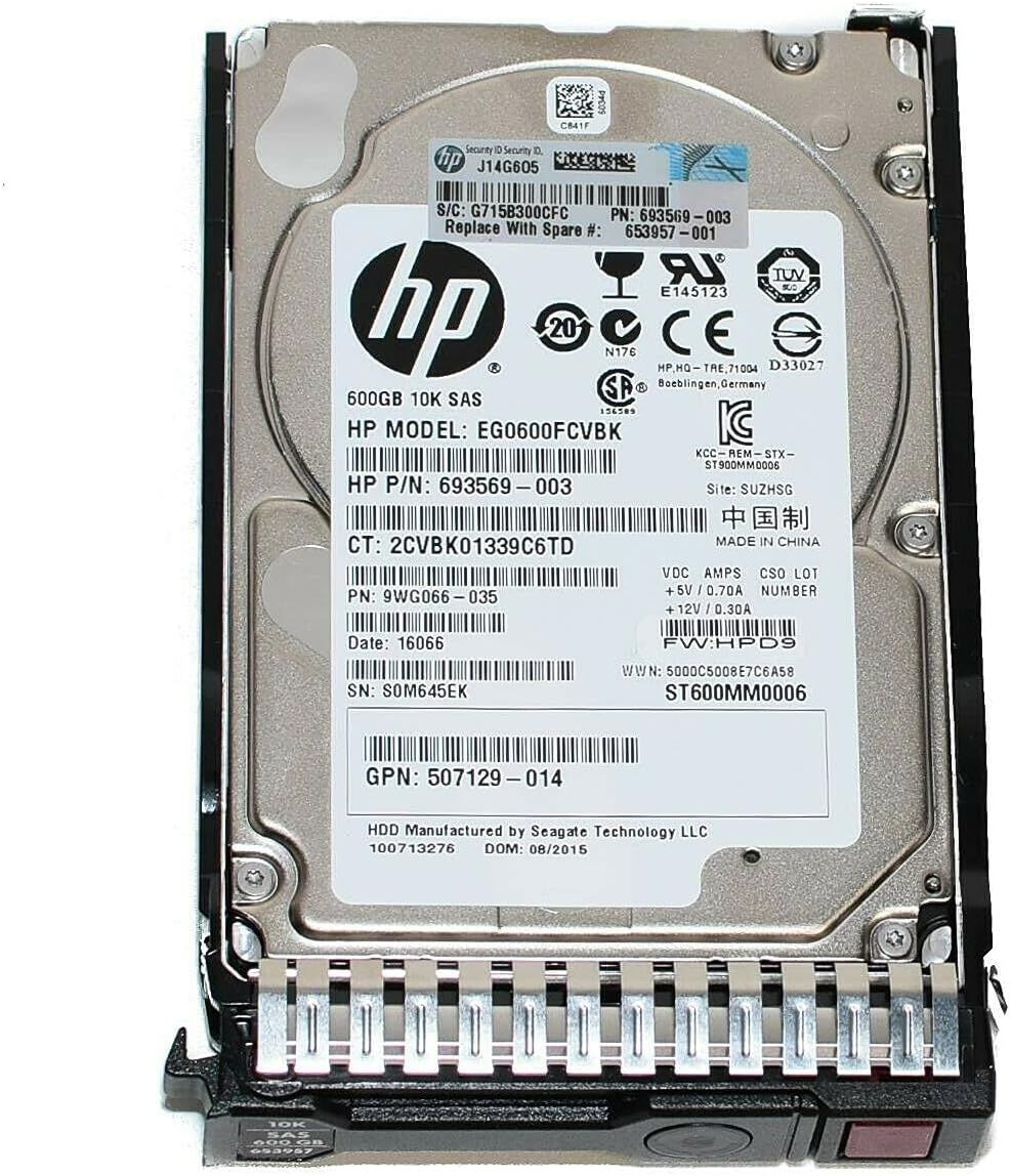 HARD SERVER 600 G.B 6g SAS 10K PN (652583-B21)