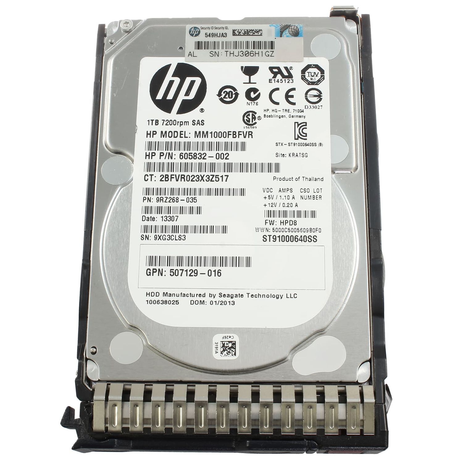 HP 1 T.B 6G SAS, 7.2K, SFF 2.5" DUAL PORT(652749-B21)
