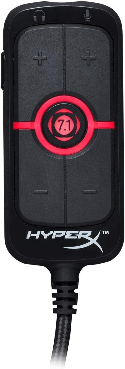 HyperX Amp USB Sound Card - Virtual 7.1 Surround Sound - Works with PC/PS4 - Plug and Play Audio Upgrade for Stereo Headsets (HX-USCCAMSS-BK)