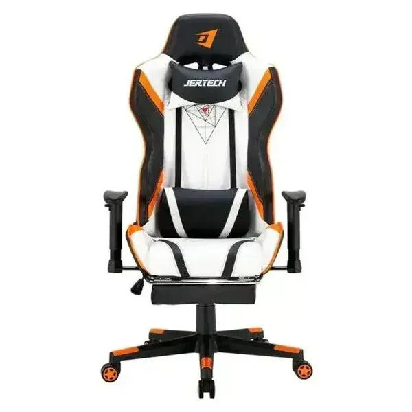 Jertech GR-101 Gaming Chair (Black, White &amp; Orange)