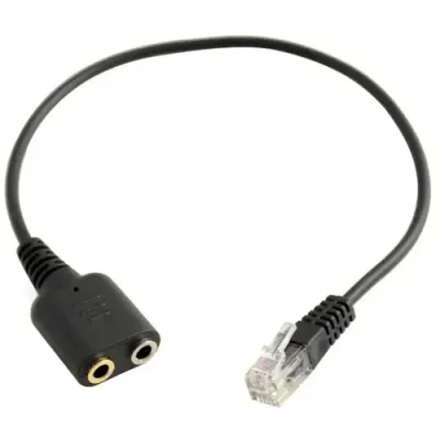 Avetron Headset Cable 2 X 3.5mm to RJ9 Jack Adapter Convertor PC Headset