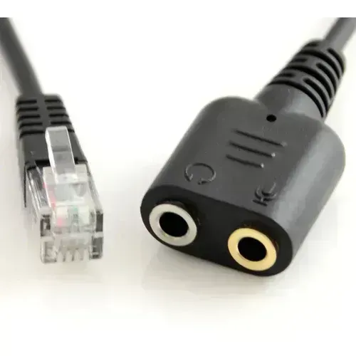 Avetron Headset Cable 2 X 3.5mm to RJ9 Jack Adapter Convertor PC Headset
