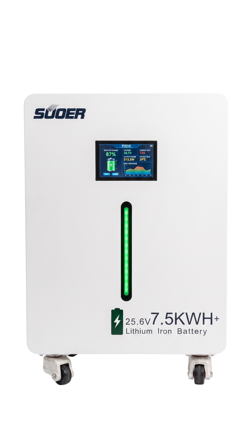 Suoer lifepo4 battery floor mount 7.5K