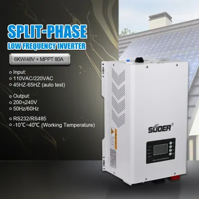 Suoer Pure Sine Wave Solar Inverter Split Phase SP6KW-48V 6000W