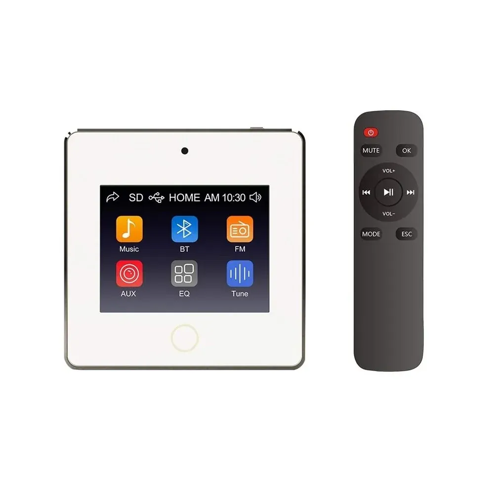 CMX A4 In-Wall Wi-Fi Bluetooth Stereo Amplifier with 3.5" Touch Screen, USB/FM/SD, 4x30W Output, Remote Control, for Home/Office Audio