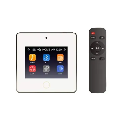 CMX A4 In-Wall Wi-Fi Bluetooth Stereo Amplifier with 3.5" Touch Screen, USB/FM/SD, 4x30W Output, Remote Control, for Home/Office Audio