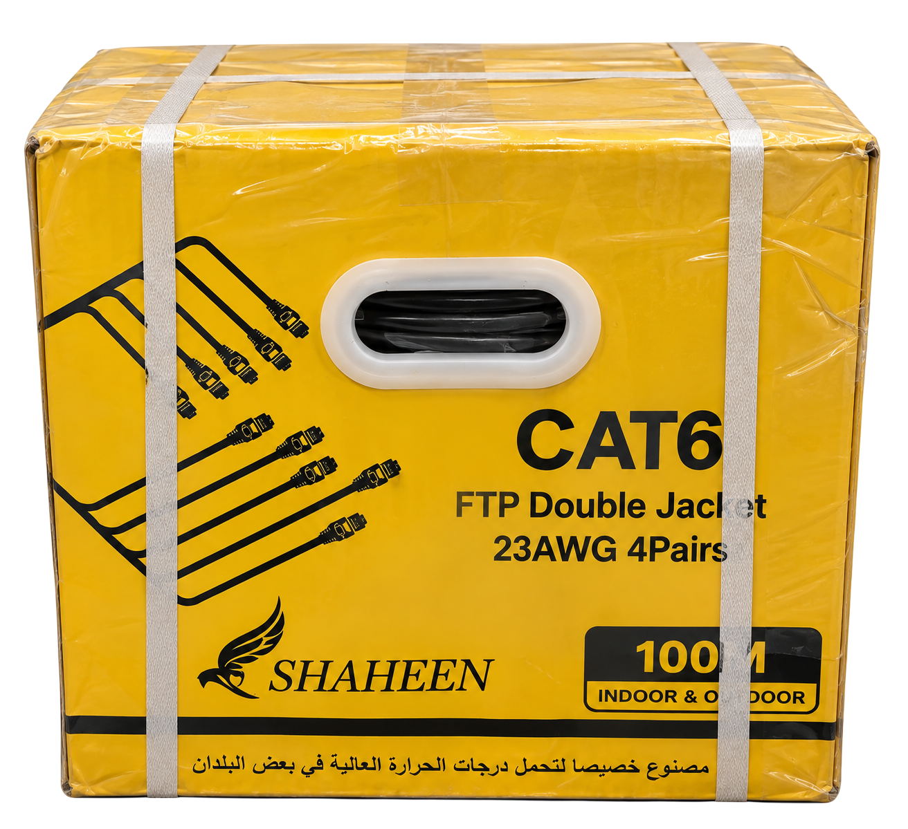 SHAHEEN CAT6 FTP Double Jacket 23AWG 4Pairs 100M – Indoor &amp; Outdoor