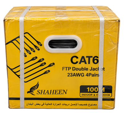 SHAHEEN CAT6 FTP Double Jacket 23AWG 4Pairs 100M – Indoor &amp; Outdoor