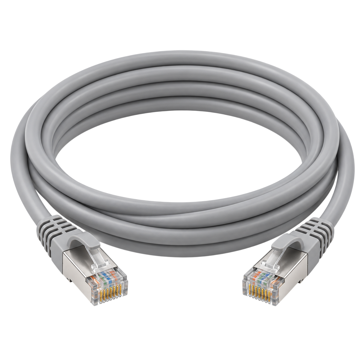 Cat7 SFTP RJ45 Ethernet Patch Cord – 2m – Gray