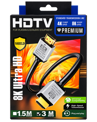 HDTV Premium High Speed HDMI 2.1 Cable – 3m – 8K UHD