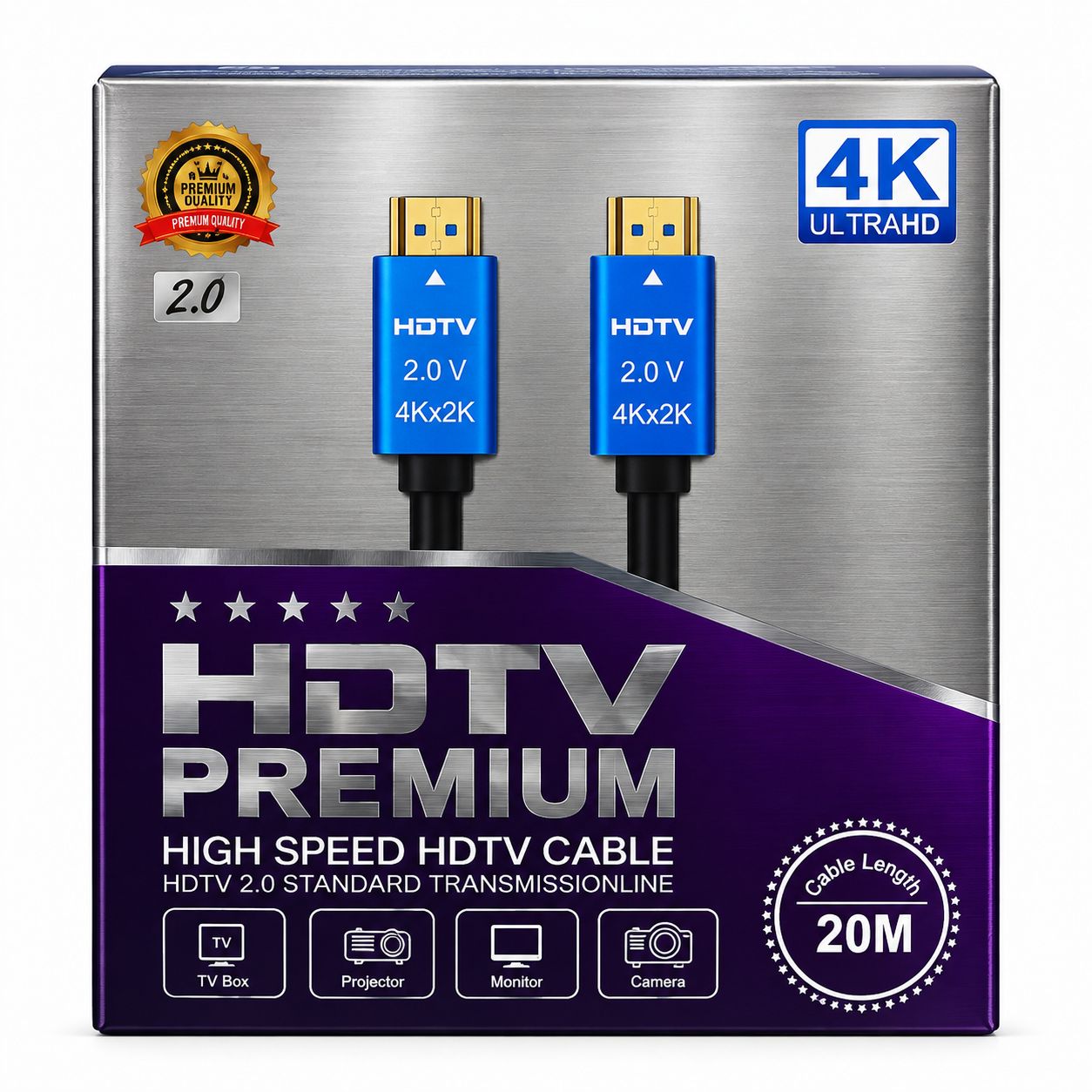 HDTV Premium High Speed HDMI 2.0 Cable – 20m – 4K UHD