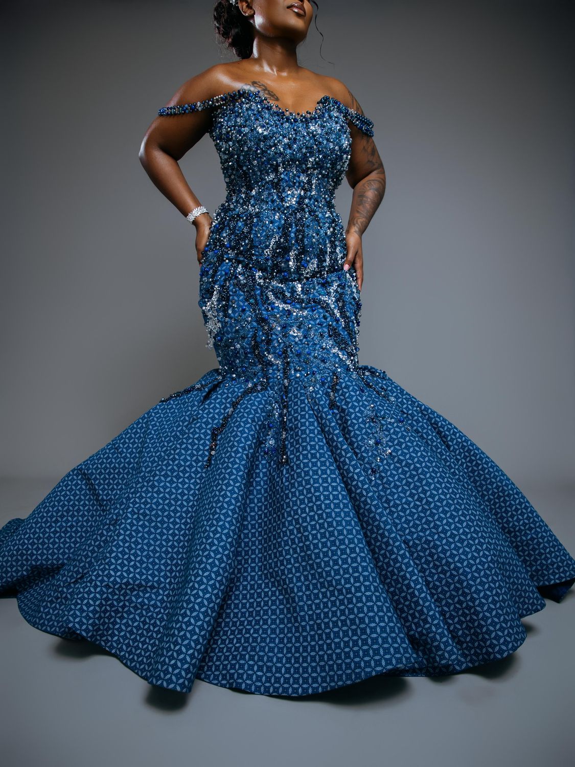 Mokgatla The Bridal Gown is a breathtaking fusion of African tradition and modern couture.