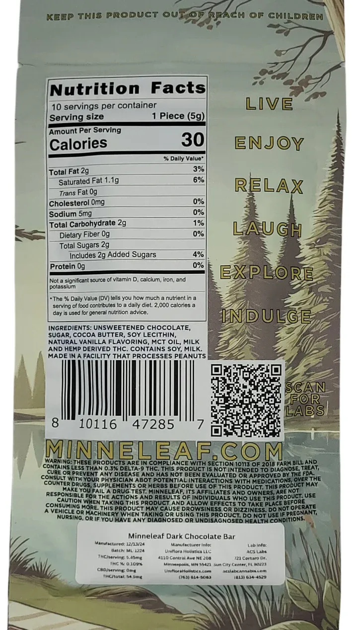 Minneleaf Dark Chocolate Bar - The Perfect Chocolate