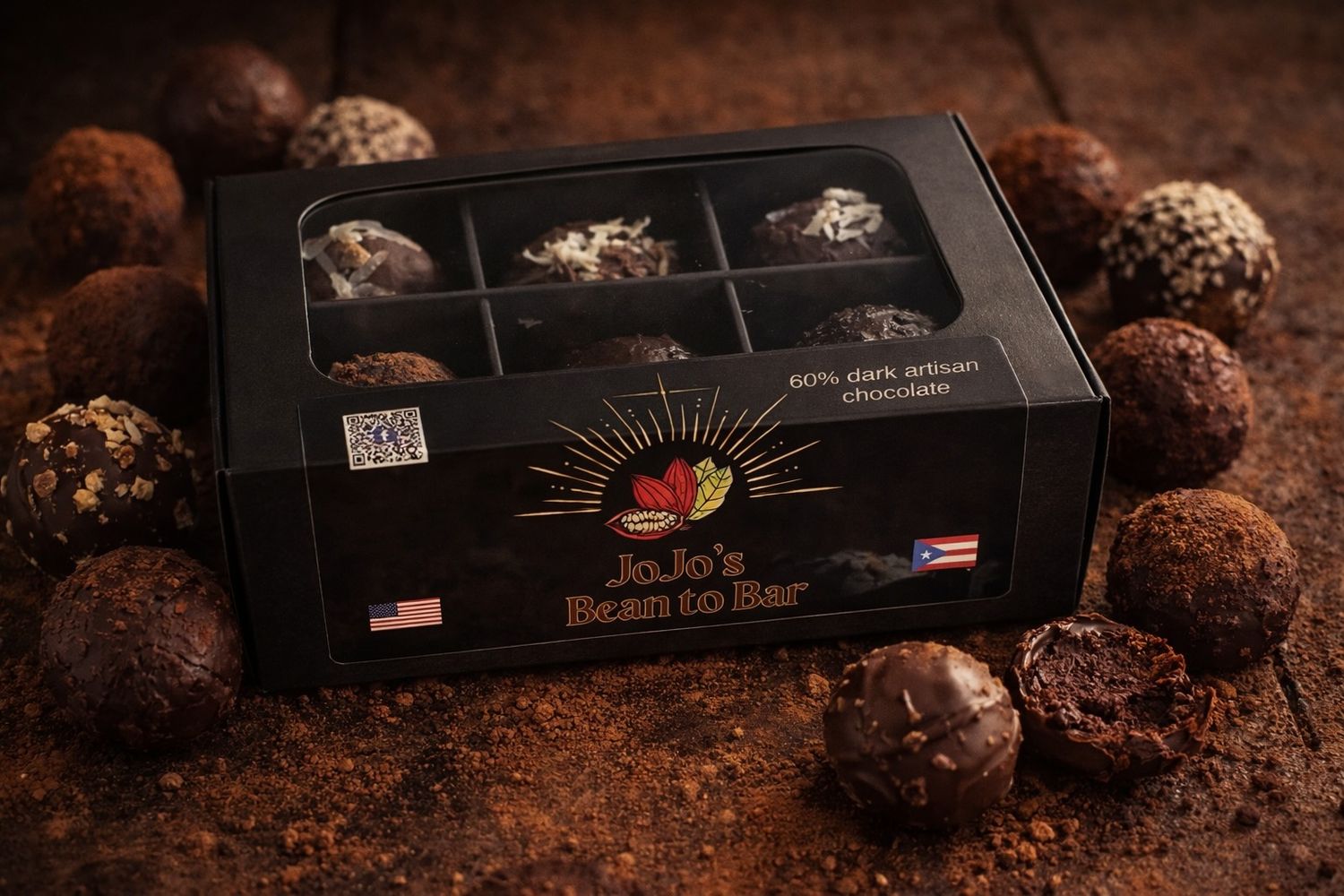 Truffles 60% cacao chocolate - 6 pack