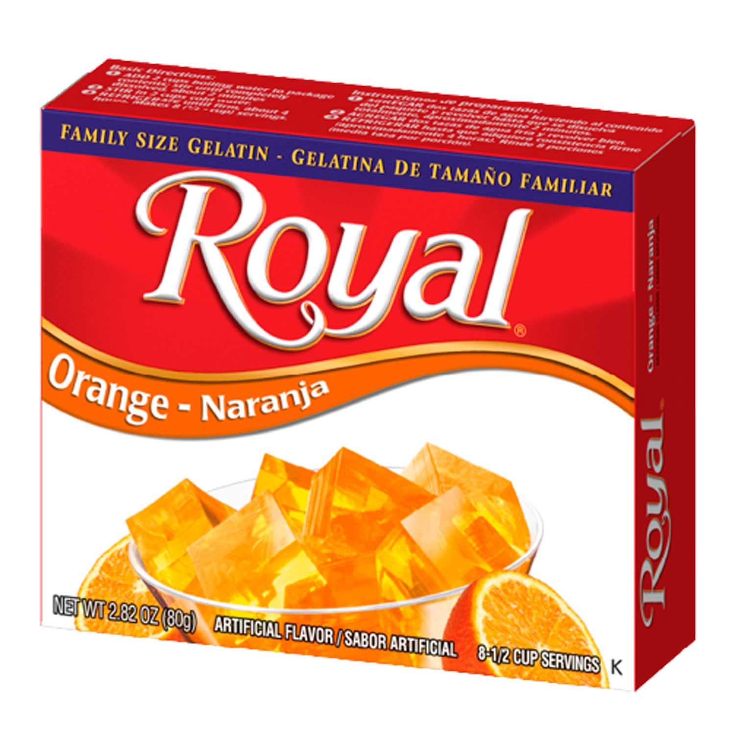 Gelatinas Royal (80g), Flavour: Naranja