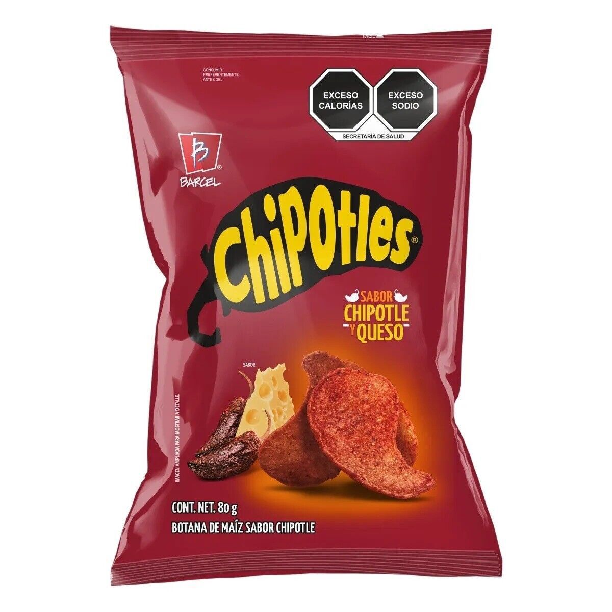 Chipotles sabor Chipotle y Queso Barcel, Size: 55gr