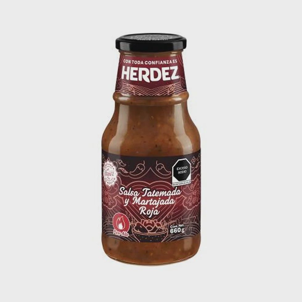 Salsa Tatemada y Martajada Roja Herdez, Size: 240g
