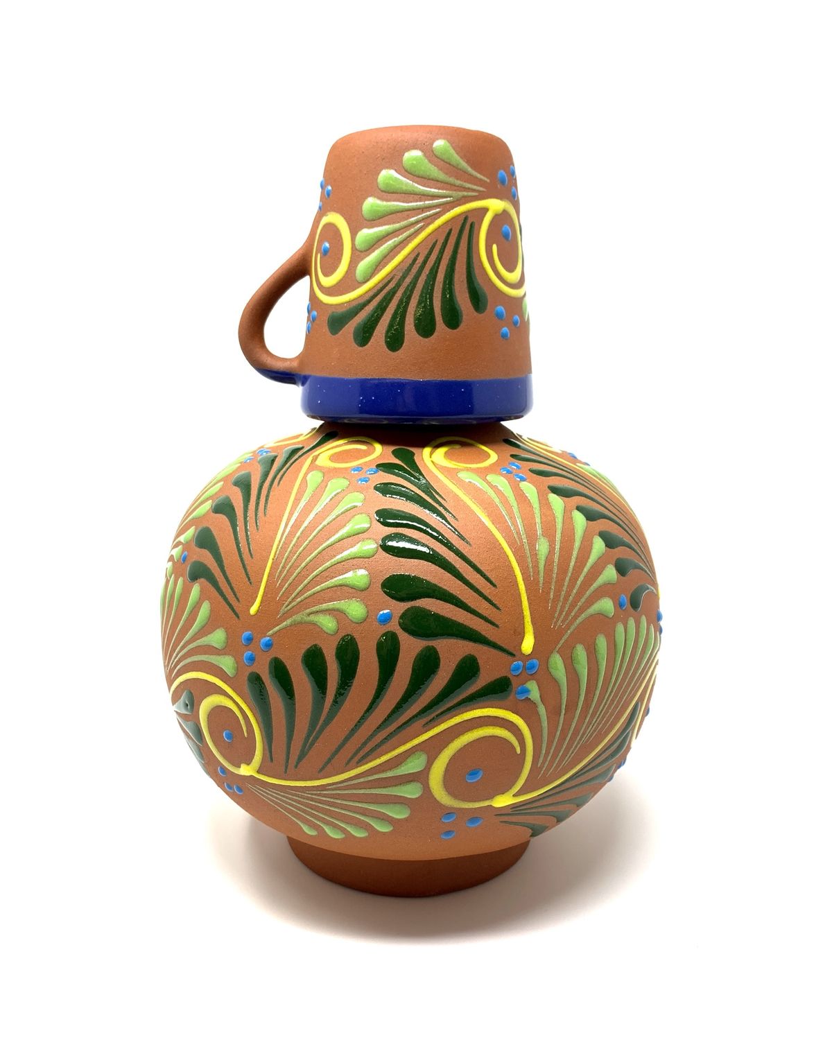 Botellon With Cup Sand Clay