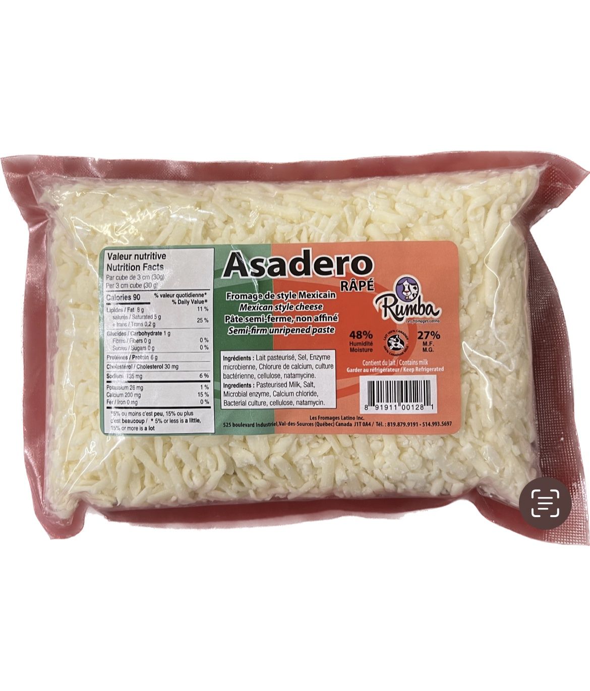 Queso Asadero Rayado Rumba