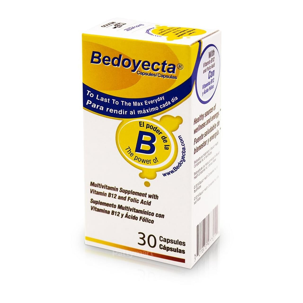 Bedoyecta 30 Cápsulas  (B12 &amp; Folic Acid)