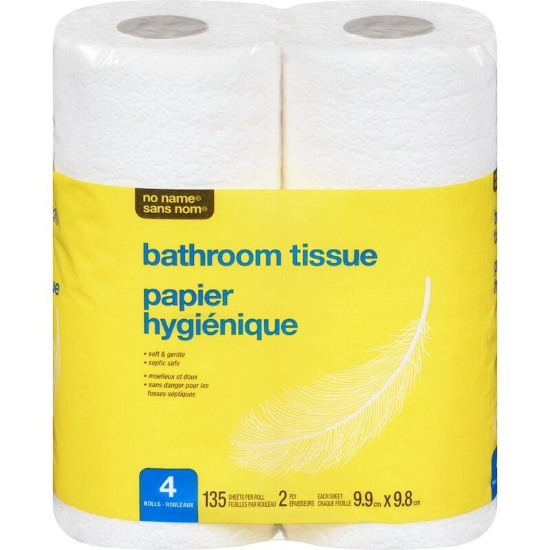 4 regular roll bathroom tissue (135 sheets per roll)