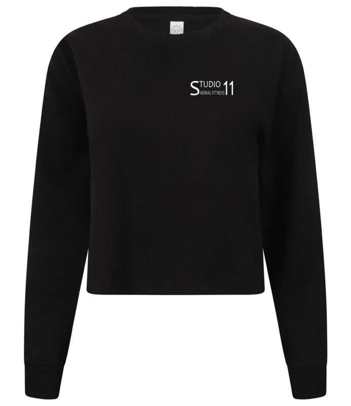 Sweatshirt - Cropped Slounge - Black -  (SK515)
