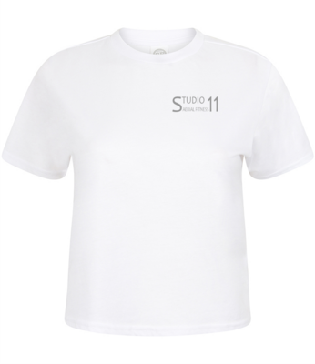 T Shirt - Ladies Boxy Cropped - White - (SK237)