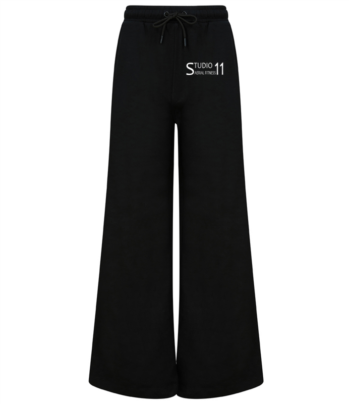 Ladies Sustainable Wide Leg Joggers - Black -  (SK431)