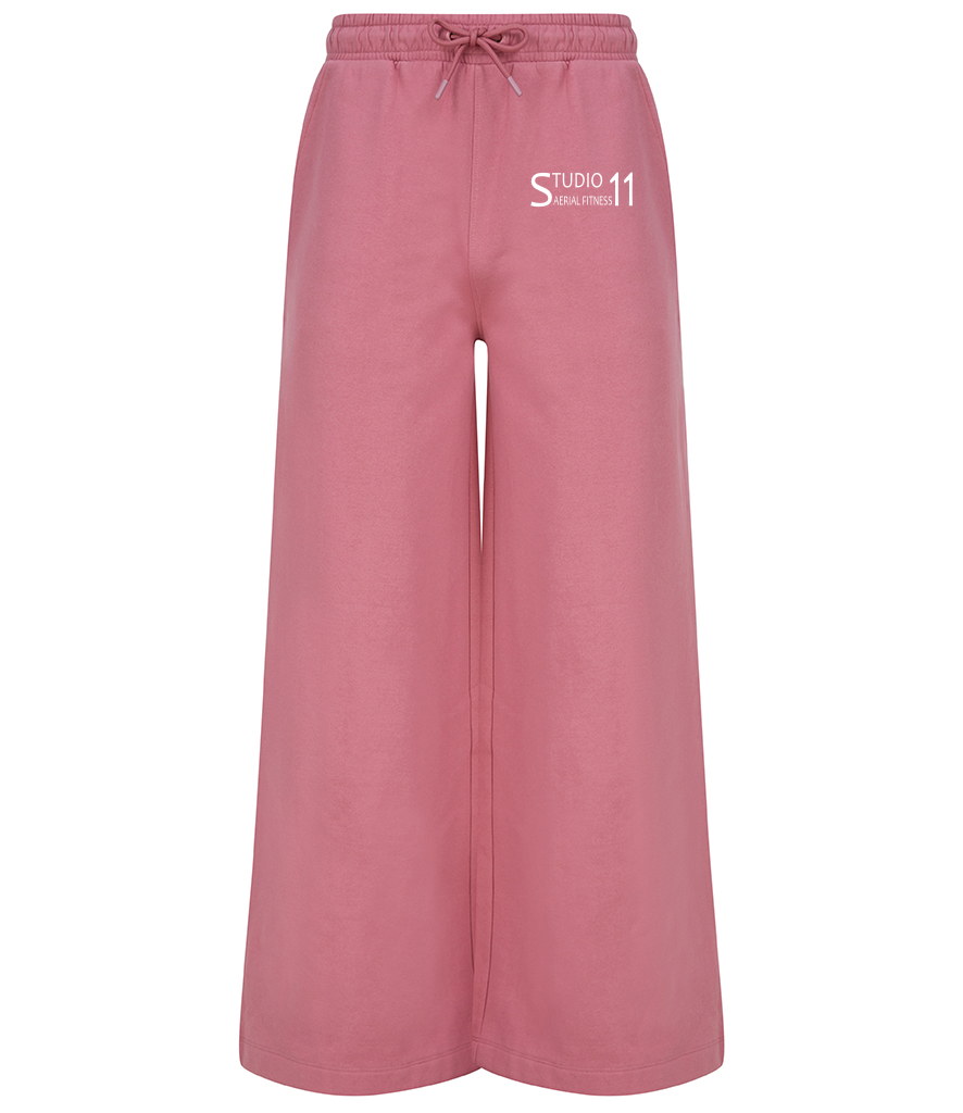 Ladies Sustainable Wide Leg Joggers - Dusty Pink - (SK431)