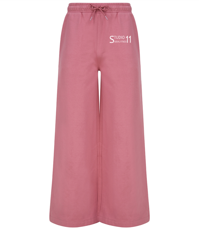 Ladies Sustainable Wide Leg Joggers - Dusty Pink - (SK431)